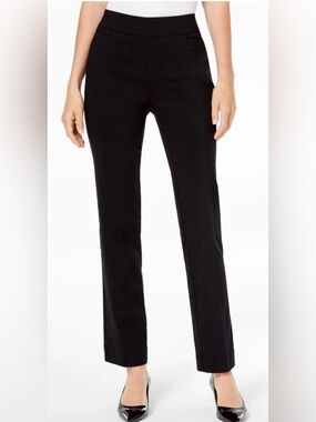 JM Collection Black Tummy Control Pull On Pants PM Medium Petite